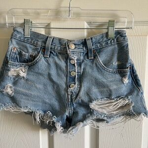Distressed Levi Denim Women's Shorts